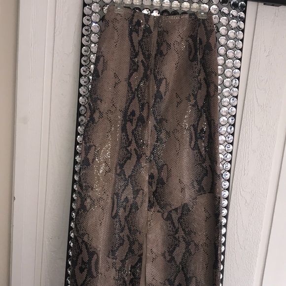 Newport News Shiny Snake Midi Leather Skirt - Picture 4 of 7